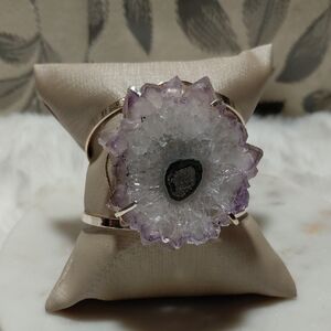 Purple Geode Flower Bracelet